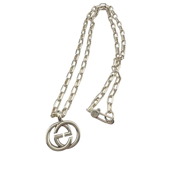 GUCCI Interlocking GG Necklace 20" with Green Snake Box & Dust Bag - Picture 5 of 16